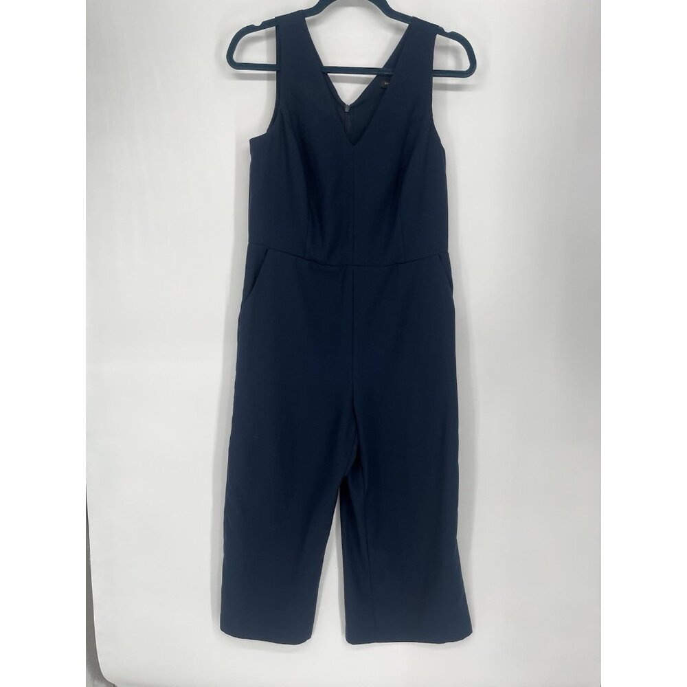 Banana Republic Wide‎ Leg Cropped Tank Top Jumpsuit Navy  Womens Size 4